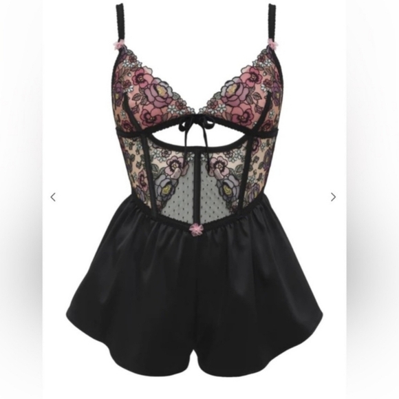 New!For Love and Lemons Clara Floral Lace Romper - Picture 1 of 14